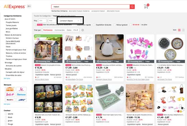 réduction délai de livraison aliexpress