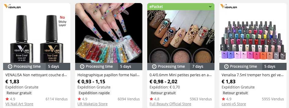 dropshipping bijoux d'ongles